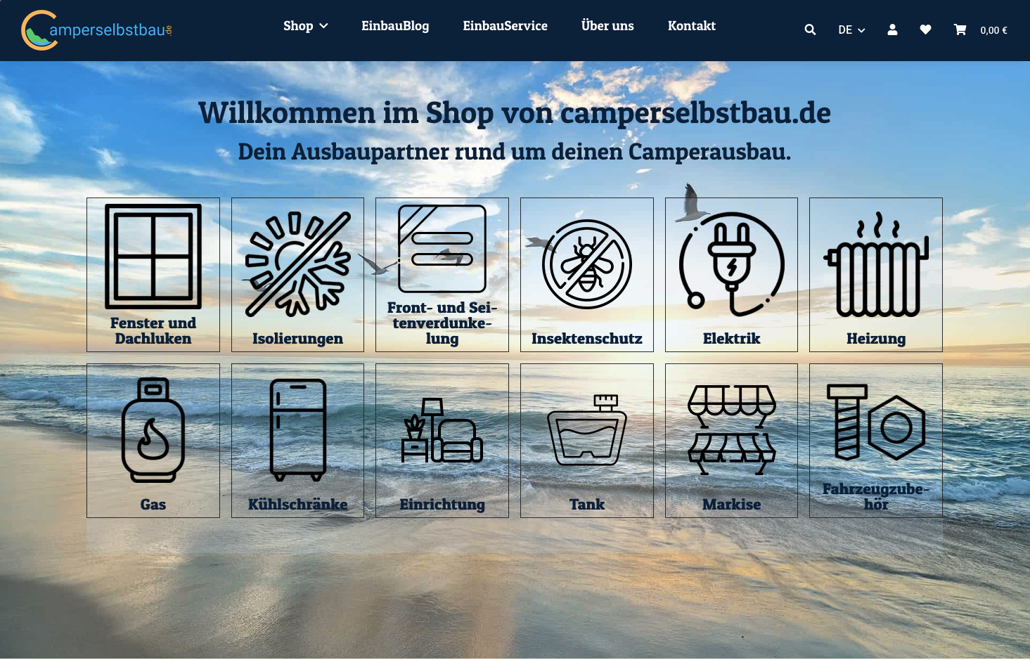 Einblick in den Camperselbstbau-Onlineshop
